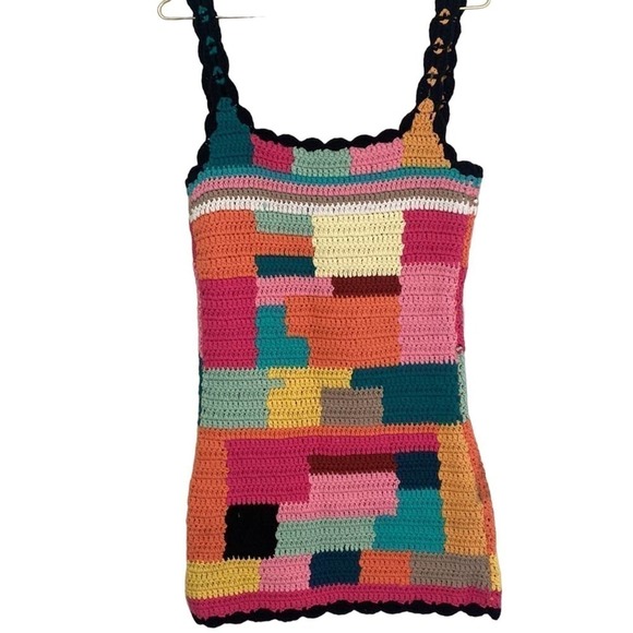 Nwt- TACH Meryl Crochet Mini Dress in Multicolor Women's Size Large - Picture 1 of 10